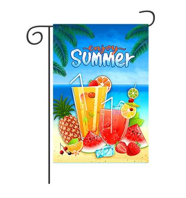 China Custom Double Sided Hanging Decoration Summer Garden Flag With Custom for sale