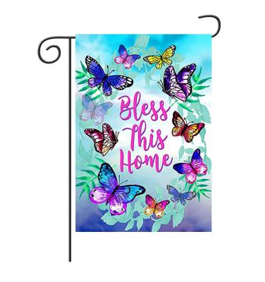 China Cheap Custom Printing Hanging Butterfly Garden Flag For Outdoor Decoration for sale