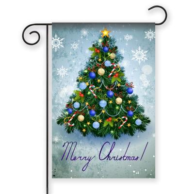 China Cheap Hanging Microfiber Christmas Tree Garden Flag Double Sided Stand for sale