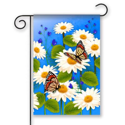 China Microfiber Block Cheap Personalized Promotional Sublimated Seasonal Printed Outdoor White Garden Flag for sale