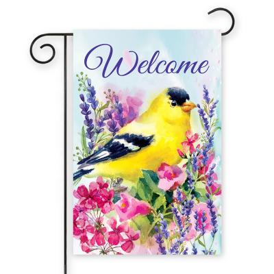 China Block Microfiber Factory Price Custom Design Garden Flag For Spring for sale