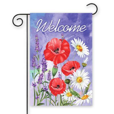 China Insurance Customized Seasonal Microfiber 12.5*18 Inch Garden Flag With Pole for sale