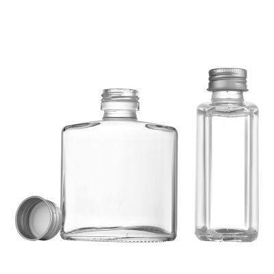 China Latest High Qiality Design Hot - Selling Square Glass Beverage Bottle With Aluminum Lid 250ml Glass In A Still Water Bottle for sale