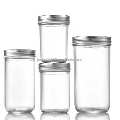 China Food Honey Glass Bottles Or Glass Jar 250ml Caviar Bottle Honey Transparent Circular Bottle for sale