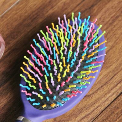 China Factory Wholesale Price Foldable Rainbow Pins Hair Comb Brush for sale