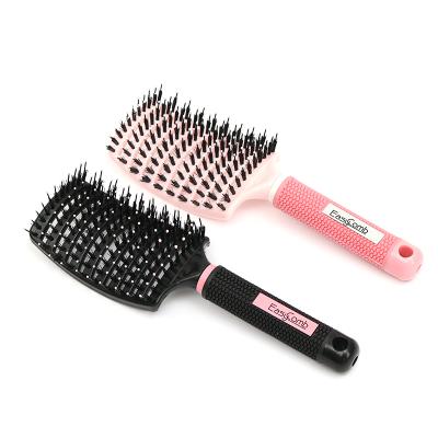 China Manufacturer 360 Curved Wave Hair Brush Professional Plastic Cushion China Grade Hair Comb Boar Bristle Brush Top Accessories for sale