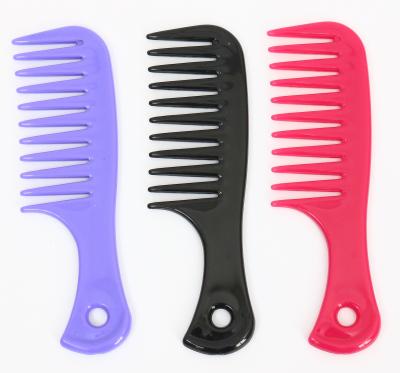 China Good Quality Home Plastic Professional Small Size Colorful Wide Tooth Hair Comb for sale