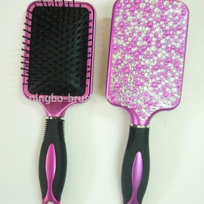 China Factory direct sale cushion type latest new direct custom diamond rhinestone hair design diamond brush good quality for sale