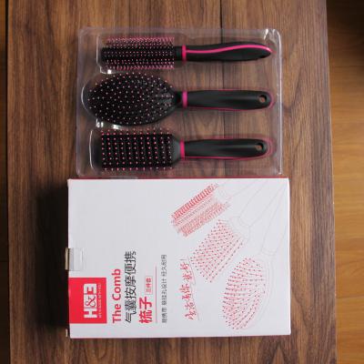 China Japanese high quality compact metal compact bristle brush paddle brush hair comb plastic set brush for sale