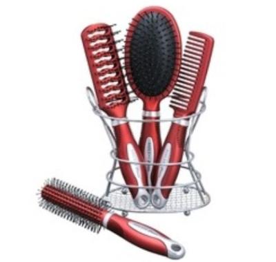 China Compact Magnet Therapy Hair Brush Maker and Professional Plastic Comb and Mirror Holder Display Set for sale