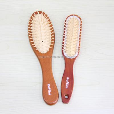 China Wholesale plastic hair comb brush handle home or salon wood handle wooden hand brush hair comb for sale