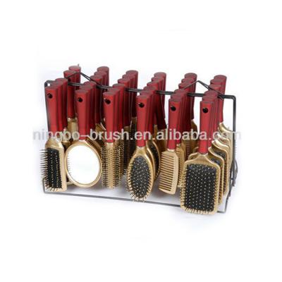 China Hot Sale Latest Fashion Plastic Professional Compact Design Favorable Custom Hair Brush and High Quality Comb Holder and Mirror Display for sale