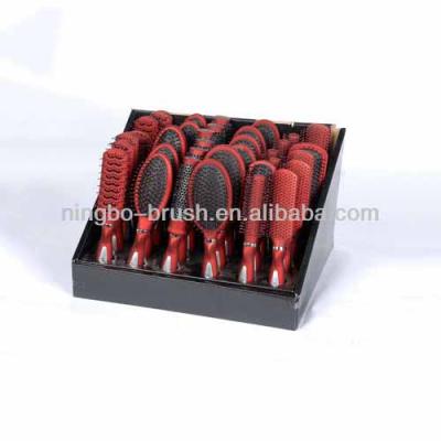 China Ningbo China Alibaba Ningbo China Plastic Magic Cushion Massage Hair Comb Mirror Brush Display Metal Holder Set for sale