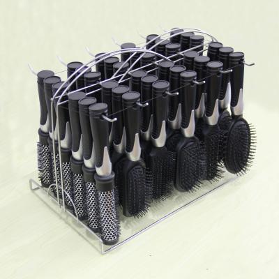 China Cushion 36pcs Plastic Metal Iron Holder Display Hair Brush Set for sale