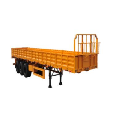 China Truck Trailer 3 Axles Cargo Side Wall Semi Trailer Flatbed Semi Trailer For Cargo Haul Flatbed Trailer Three Axles With Side Wall for sale