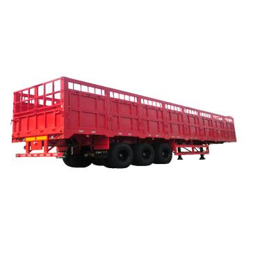 China Truck Trailer Tri Axle Flower Basket Grid Trailer With Three Axles Fence Semi Truck Cargo Carrier Trailers for sale