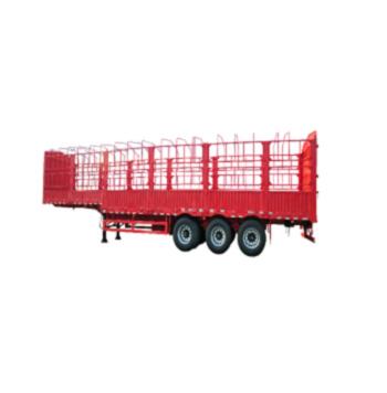 China Truck Trailer Basket Grid Trailer With Three Axle Fence Semi Truck Cargo Carrier Tri Axle Flower Trailers Gooseneck Grid Trailer for sale