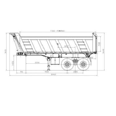 China Tipper Rear Dumper Semi Trailer Side Tipper Dump Truck 24CBM Dump Trailer Two Axles Mining Dumper Truck Trailer for sale