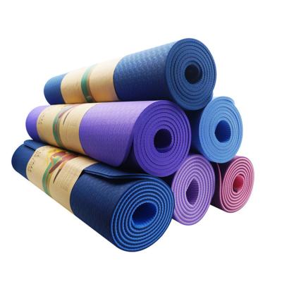 China Wholesale Custom Logo Cheap Durable Portable Soft Fitness Anti Slip 6mm Tape Yoga Mat Anti Tear Yoga Mat Factory Supply for sale