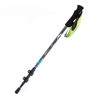 China Lightweight Adjustable Alpenstock Equipment Carbon Fiber Aluminum Alloy Alpenstock Folding Climbing Walking Stick for sale