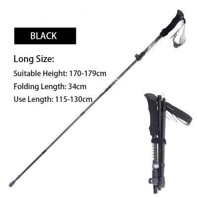 China EVA Trekking Poles Adjustable Hiking Pole 5 Sections Folding Canes 3K Carbon Fiber Textured Carbon Fiber for sale