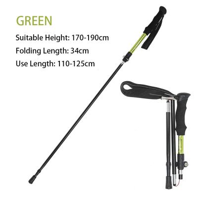 China Folding Aluminum Alloy Trekking Poles Adjustable Quick Stick Lock Lightweight Folding Hiking Pole for sale