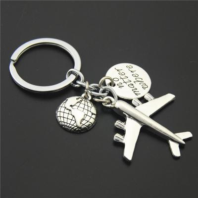 China European and American Latest Daily Life Direct Sales Anywhere DIY Passport Travel Land Plan Key Chain Key Chain for sale