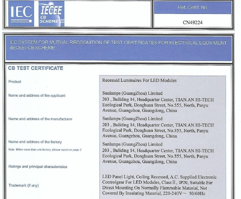 CB - Guangzhou Sunlamps Limited