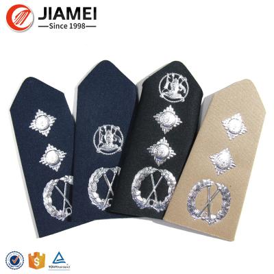 China Security Guard Gold PVC Epaulet For Military Uniform Custom Sew-on Badges Logo Printed Customized Shape Free Customized Size Custom for sale