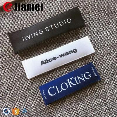 China Washable Cheapest Custom Name Tags Brands Logo Garment Labels Woven Clothing Labels Brand for sale