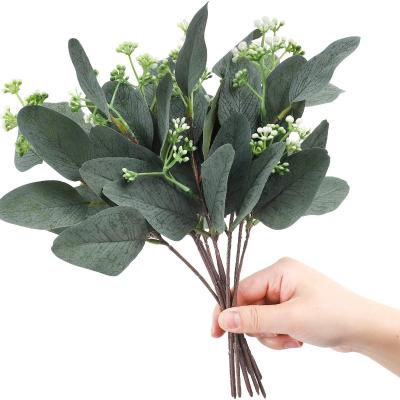 China Plant Natural Customizable Outdoor Greenery Touch Artificial Leaves And Flowers For Wedding Decoration for sale