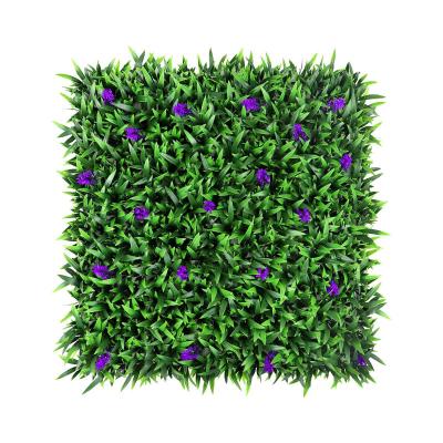 China Wholesale Home Flowers Greenery Decoration Plant Grass Backdrop Purple Artificial Flower Wedding Wall For Indoor Outdoor for sale