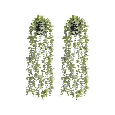 China Cheap Artificial Greenery Eucalyptus Balcony Plant Flower Wedding Hanging Potted Plants Floor Decorative Home Decorative for sale