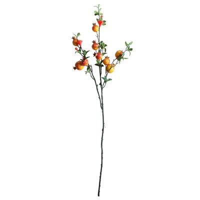 China MW76602 large simulation 9 high heads artificial fruit pomegranate branch with leaves for hotel restaurant home decorations for sale