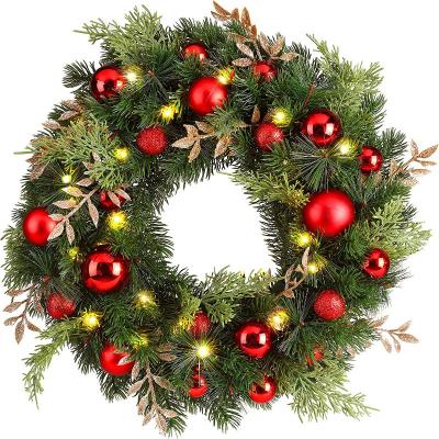 China Christmast Ornament Supplies Wholesale Custom Home Christmas Garland With Lights Door Green Decor Pine Tree for sale