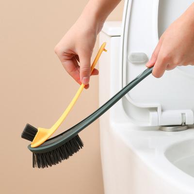 China Sustainable Creative Sanga Soft Stiffens 2 In 1 Bowl Brushes Double Sided Plastic Hockey Toilet Cleaning Brush In Bathroom for sale