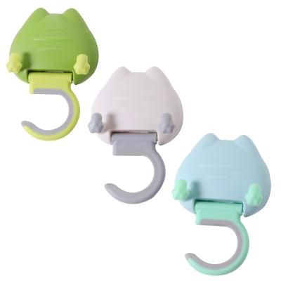 China New Classic/Postmodern Sanga Cartoon Cat Key Hangers Self Adhesive Bathroom Silicone Wall Hanging Mounted Hook Hanger Broom Clip Plastic Mop Holder for sale