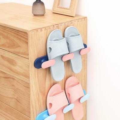 China Sanga modern 2022 wholesale customization storage plastic bathroom wall mounted slippers stretch for shoe rack for sale