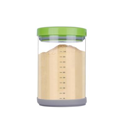 China Kitchen Sustainable Transparent Easy Open Dry Airtight Eco-friendly Snack Container Pantry Cereal Dry Jar Box For Food Reservation for sale