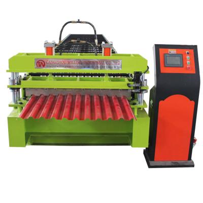 China Steel Shear System Tile Wave Profile Corrugated Sheet Profile Hydraulic Roof Roll Forming Machine for sale