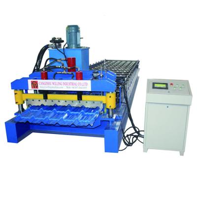 China Popular Full Automatic Hotels Corrugated Steel Roll Forming Machine for sale