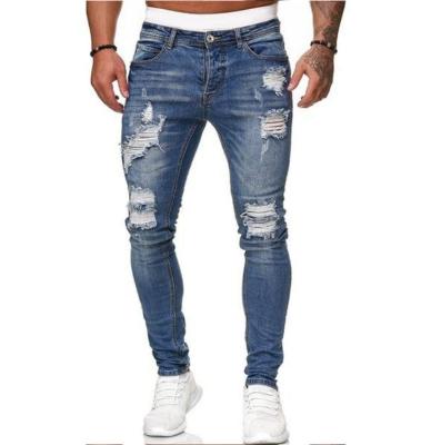 China 2023 New Fashion Slim Fit Design Slim Fit Casual Wear Jeans Mens Solid Skinny Ripped Jeans Best Quality Breathable Jeans Pants For Men for sale