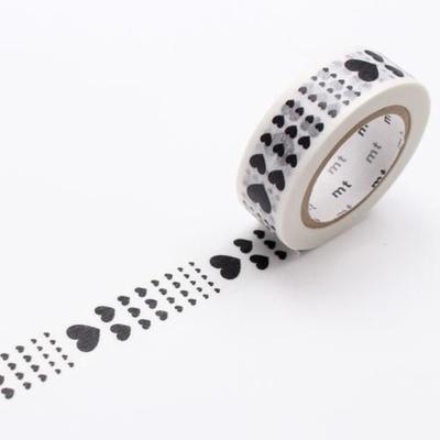 China ANTI-STATIC FOR MT STA-MT01D329 mt1P japanese love washi tape progressive size,decoration black and white washi paper tape decorative tape for sale