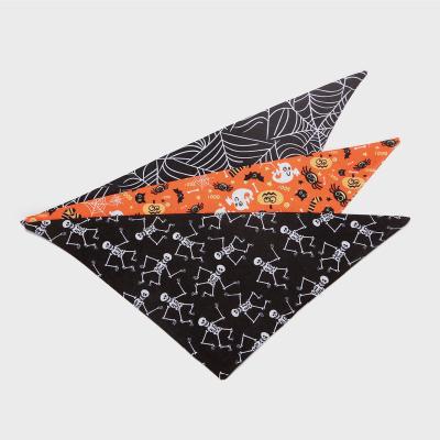 China Viable Custom Logo Pet Drool Towel Fabric Saliva Scarf Halloween Dog Scarf for sale