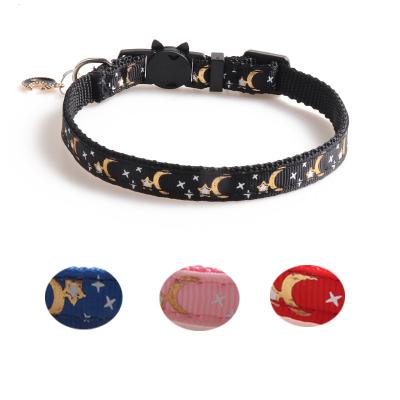 China Best Selling Custom Stocked Personalized Adjustable Ribbon Nylon Pet Collar Pet Cat and Dog Collar for sale