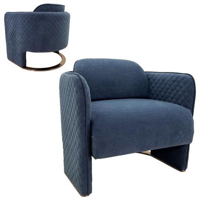 China Half Moon Round Base Navy Velvet Fabric Super Comfortable Leisure Sofa Chairs Foshan Factory for sale