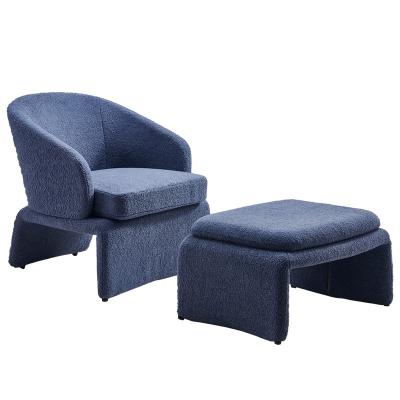 China Luxury Modern Fabric Accent Living Room Revolving Sofa Chairs With Ottoman Living Room Furniture for sale