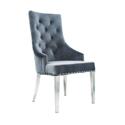 China Manufacturer Luxury Morden Furniture Direct Tufted Velvet Dining Chairs With Wing Back for sale