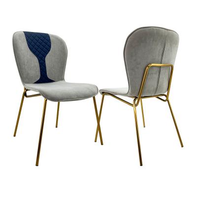 China Mix Color Mix Navy Velvet Kitchen Dining Table 4 Gold Gray Metal Dining Chairs for sale