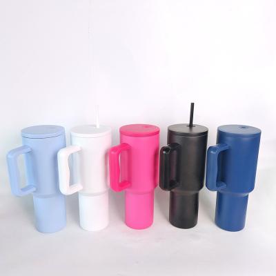 China American Style Summer Double Wall Vacuum 40oz Tumbler with Handle and Lid New Slim Model 13 Colors Sublimation Tumbler for sale